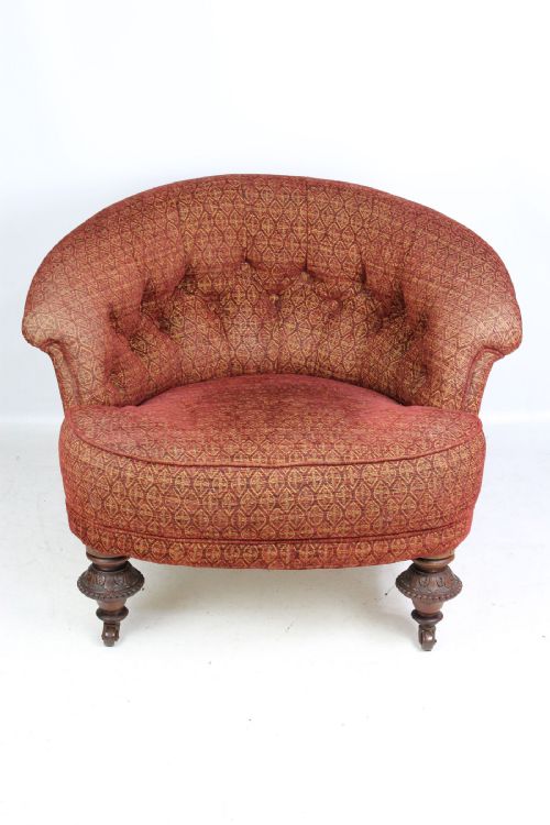 fig 1. Antique Victorian Rosewood Tub Chair