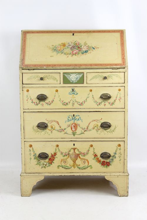 Small Edwardian Neo-classical Painted Bureau