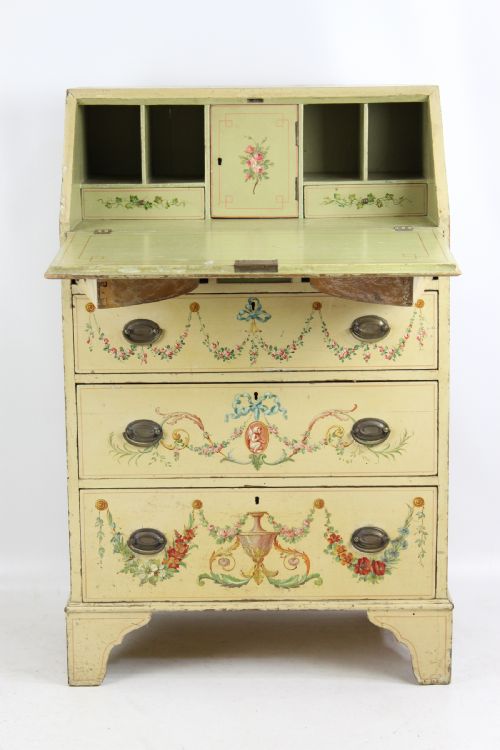 fig 1. Small Edwardian Neo-Classical Painted Bureau
