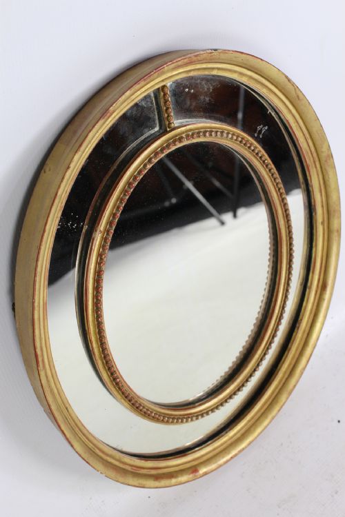 fig 1. Small Victorian Gilt Sectional Oval Wall Mirror