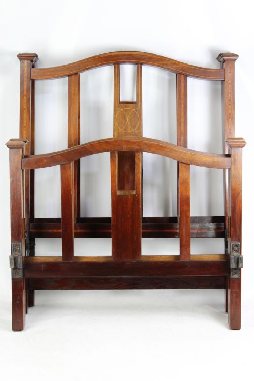 fig 1. Pair of Edwardian Mahogany & Inlaid Single Beds