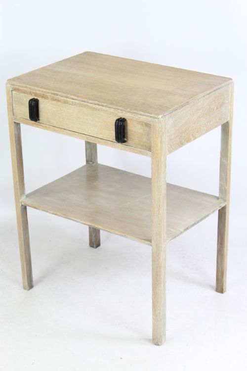 Small Art Deco Limed Oak Side Table