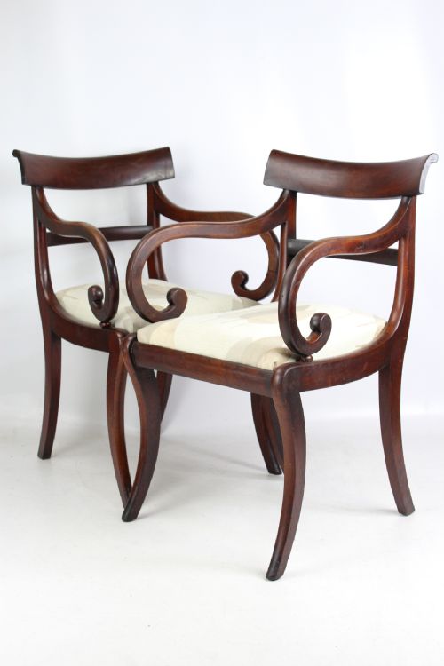 Pair of Regency Mahogany Open Armchairs