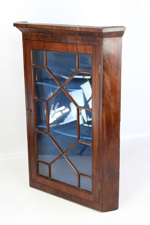 fig 1. Astragal Glazed Mahogany Corner Cabinet