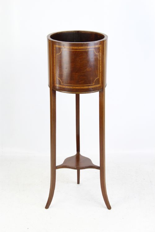 fig 1. Edwardian Mahogany & Inlaid Plant Stand Jardiniere