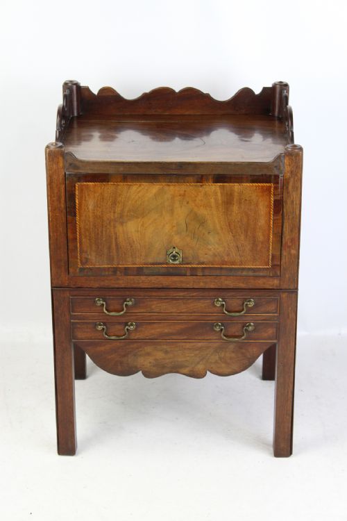 fig 1. Georgian Mahogany Tray Top Bedside Cabinet