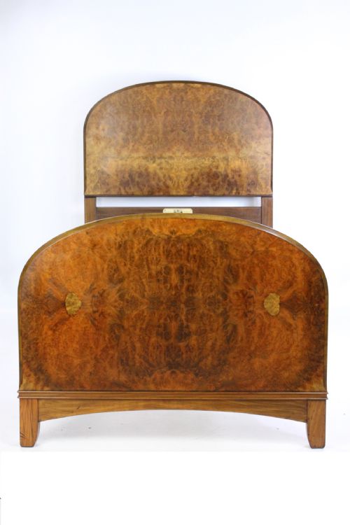 Art Deco Burr Walnut Single Bed