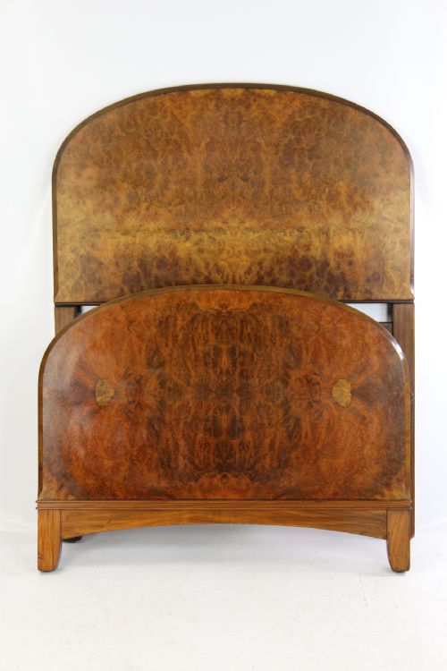 fig 1. Art Deco Burr Walnut Single Bed