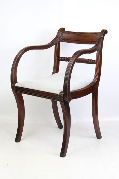 Regency Mahogany Trafalgar Open Armchair