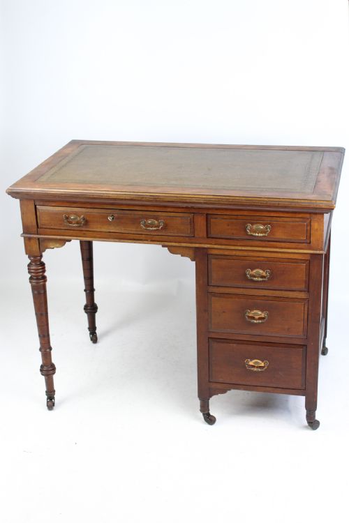 fig 1. Small Edwardian Mahogany Single Pedestal Desk