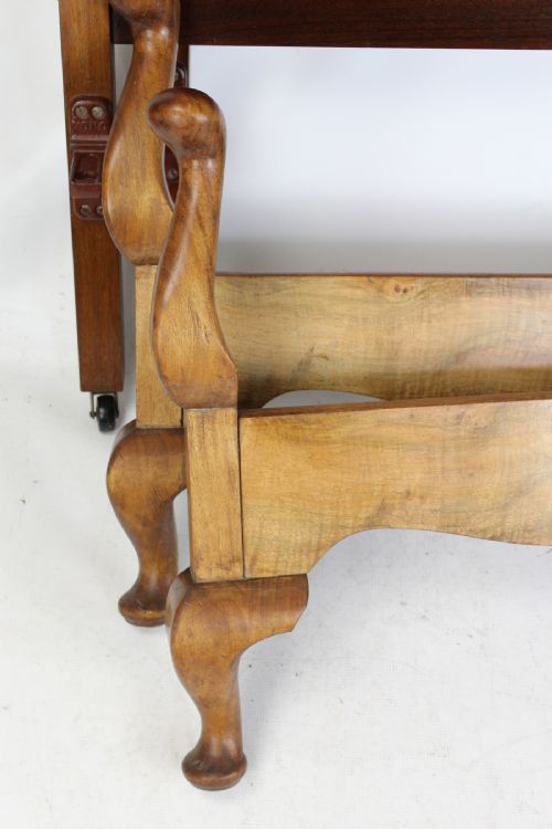 fig 2. Pair Queen Anne Revival Walnut Single Beds