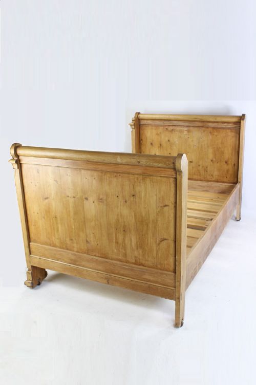 fig 2. Antique French Pine Large Single Sleigh Bed