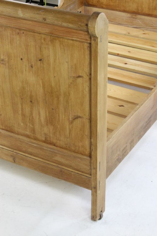 fig 3. Antique French Pine Large Single Sleigh Bed