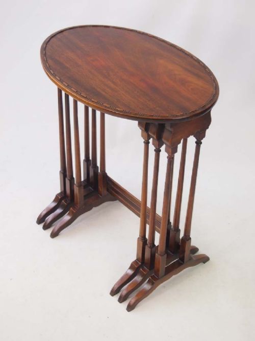Nest of 3 Victorian Mahogany Tables Attributed to Gillows
