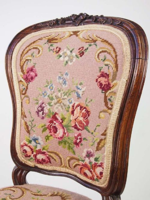 fig 1. Antique French Balloon Back Dressing Table Chair