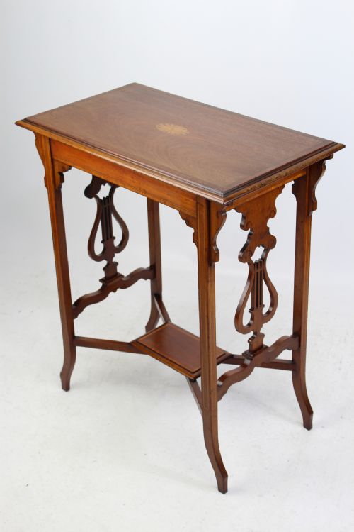 fig 1. Small Edwardian Inlaid Mahogany Side Table