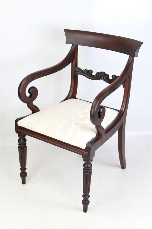 Victorian Mahogany Open Armchair