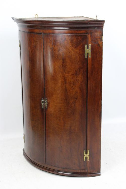 fig 1. Georgian Mahogany Bow Front Corner Cupboard