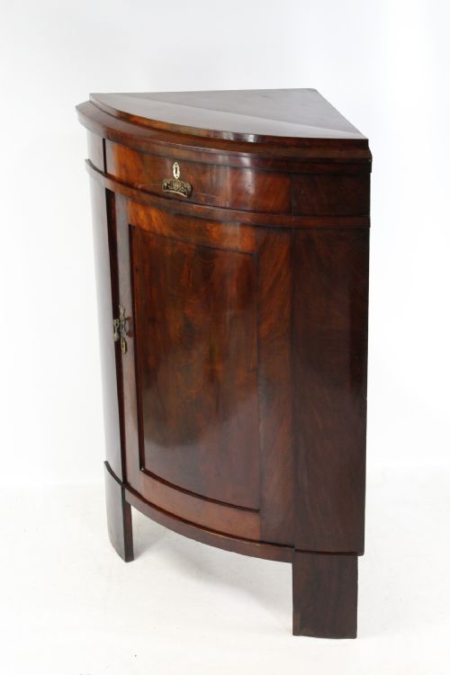 fig 1. Antique Biedermeier Mahogany standing Corner Cupboard