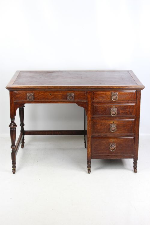 Antique Arts & Crafts Oak Desk by Shapland & Petter