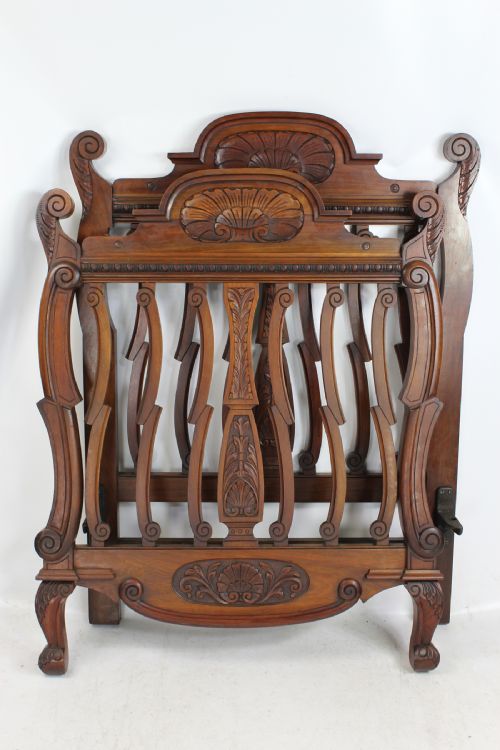 fig 1. Victorian Carved Walnut Single Bed 3FT