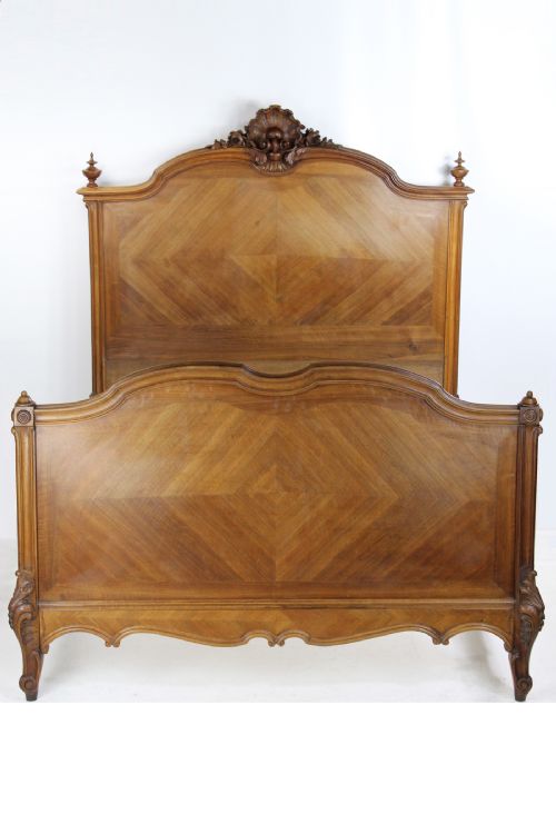 Antique French Walnut Double Bed