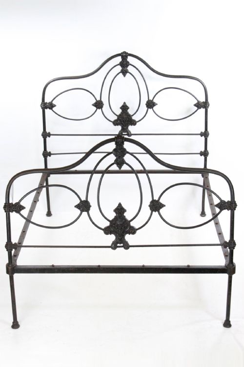 Antique Victorian Cast Iron Double Bed