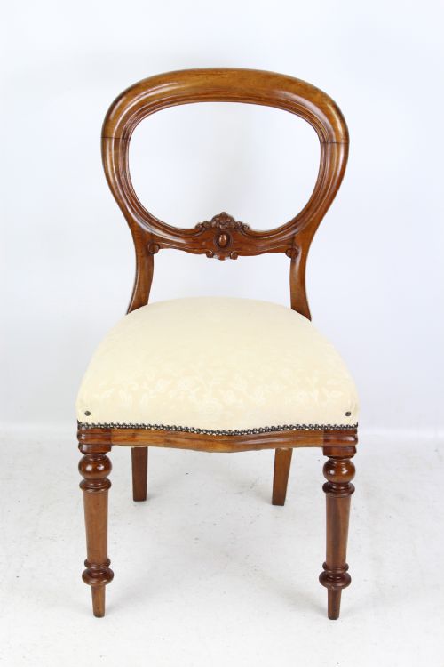 fig 1. Set 4 Victorian Mahogany Balloon Back Chairs