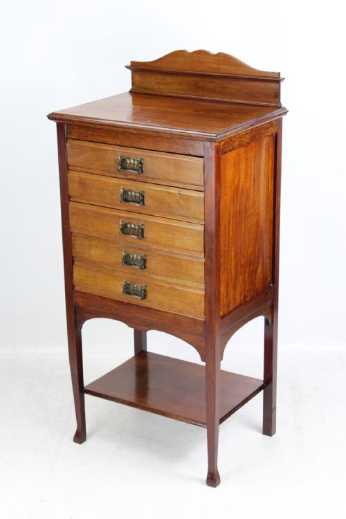 fig 1. Edwardian Arts & Crafts Walnut Music Chest