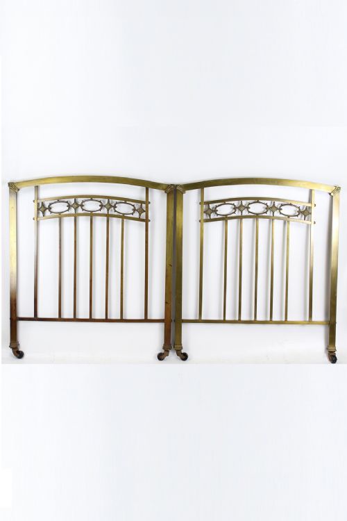 Pair of Edwardian Brass Single Headboards