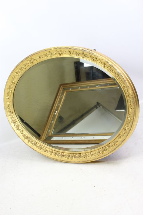 fig 1. Large Edwardian Oval Gilt Framed Mirror