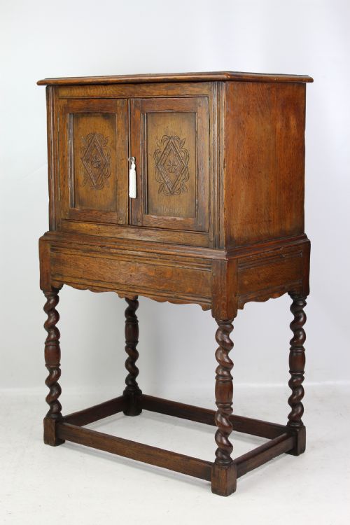 fig 1. Edwardian Oak Cabinet in 17th Century Style