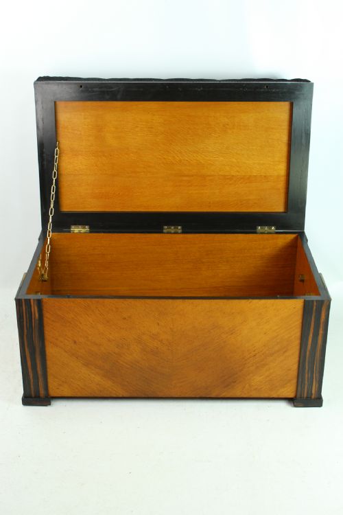 fig 1. Art Deco Oak & Coromandel Wood Ottoman Coffer Blanket Chest