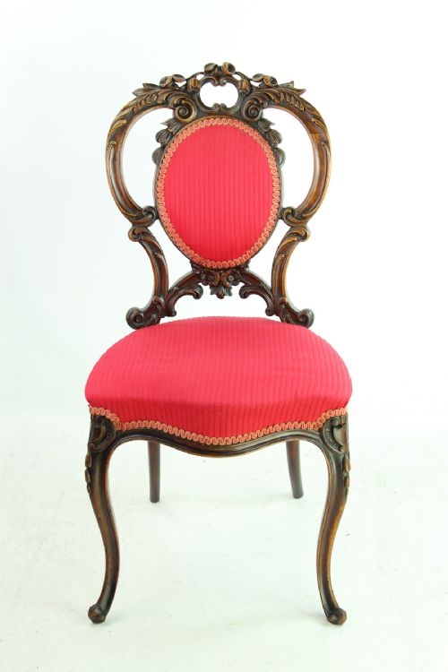 fig 1. Victorian Walnut Balloon Back Chair