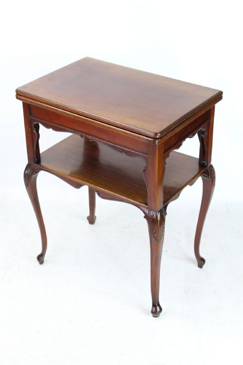 Small Victorian Mahogany Fold Over Card Table