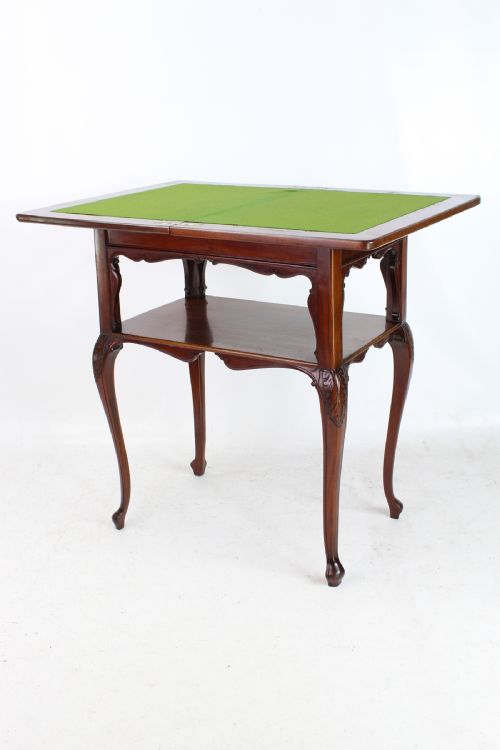 fig 1. Small Victorian Mahogany Fold Over Card Table