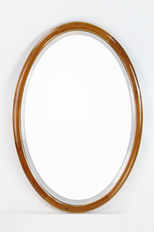 Edwardian Mahogany & Inlaid Oval Mirror
