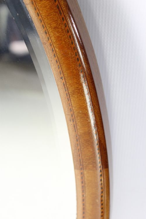 fig 1. Edwardian Mahogany & Inlaid Oval Mirror