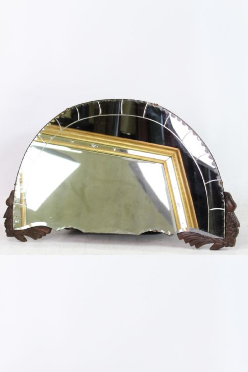 fig 1. Small Art Deco Frameless Overmantle Mirror