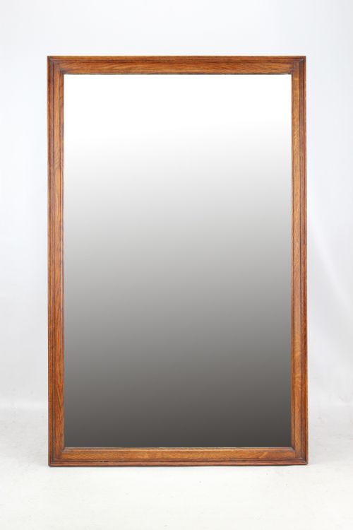 Large Edwardian Oak Shop Mirror