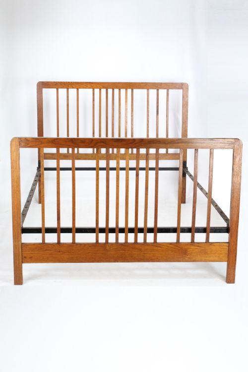 Antique Edwardian Oak Double Bed