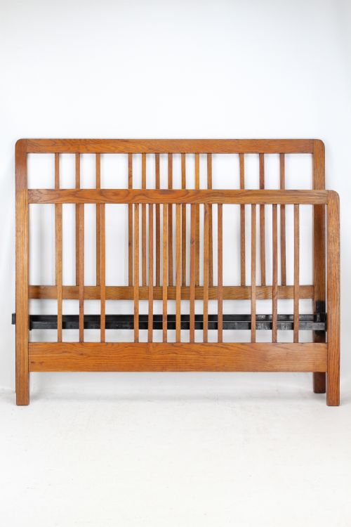 fig 1. Antique Edwardian Oak Double Bed