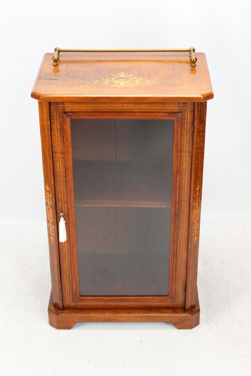 Small Victorian Walnut Pier Cabinet Bookcase