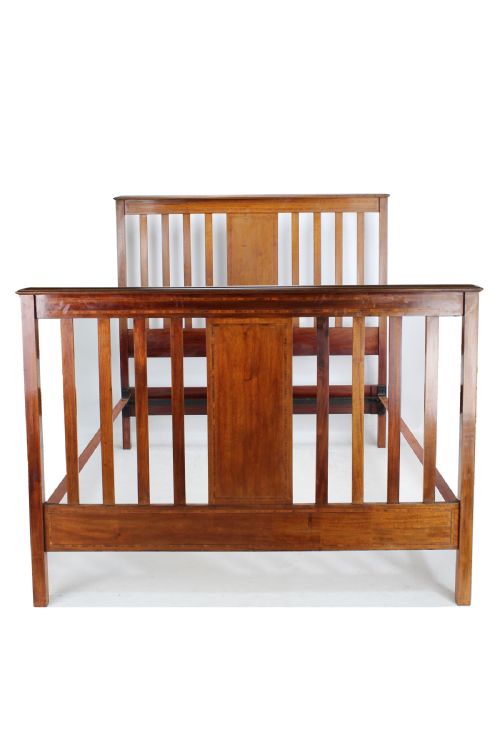 Edwardian Mahogany & Inlaid Double Bed