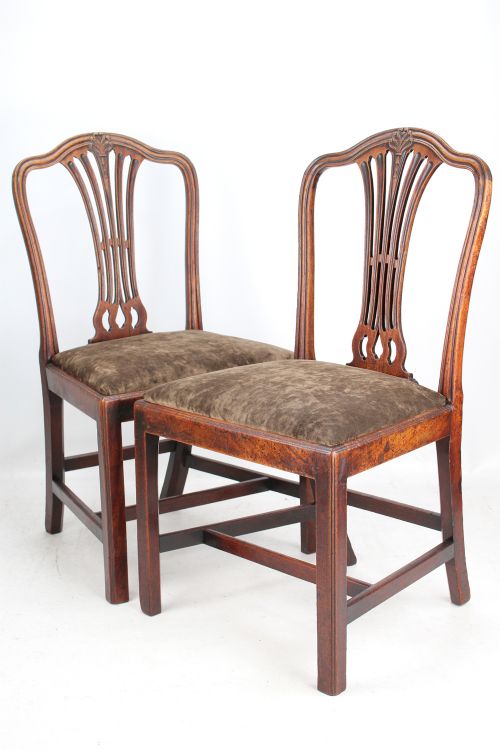 Pair Antique Georgian Mahogany Side Chairs