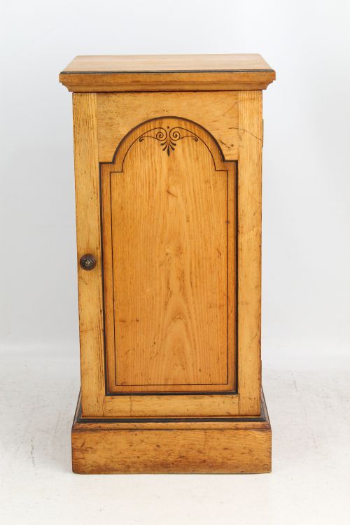 fig 1. Antique Victorian Ash Bedside Cabinet Cupboard
