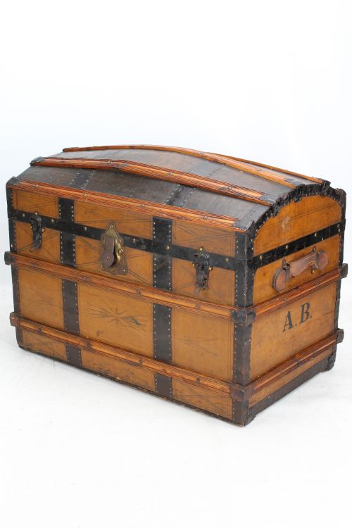 Antique Victorian Dome Top Steamer Trunk