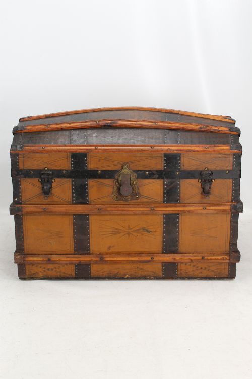 fig 1. Antique Victorian Dome Top Steamer Trunk