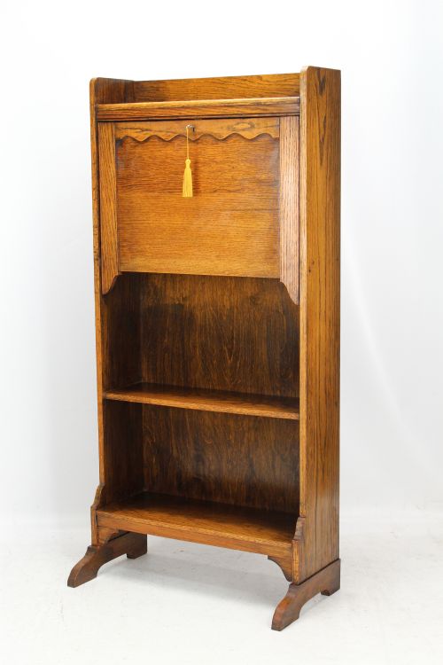 Slim Edwardian Oak Hall Bureau Desk