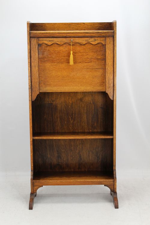 fig 1. Slim Edwardian Oak Hall Bureau Desk